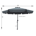 ZUN Outdoor Patio Umbrella 10FT WITH FLAP ,8pcs ribs,with tilt ,with crank,without base, W65627955