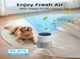 Pet Air Purifier up to 1500 Ft, Enhanced Activated Carbon & 360&deg Grille Air Intake for Hair Odor 82484253