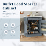 TOPMAX Modern Freestanding Kitchen Pantry,Buffet Food Storage, Coffee Bar N717P221574E