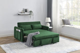 55" Modern Convertible Sofa Bed with 2 Detachable Arm Pockets, Velvet Loveseat Sofa with Pull Out W119363993