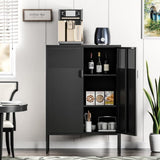Metal Storage Cabinet,47" H Steel lockers, adjustable Shelves, 3 Tier side cabinets, shoe cabinets, T3421P357055