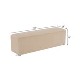 Almond Long Plush Ottoman, Modern Simple Footstool and Seat for Home Use N769P296342A