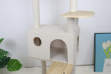 wood cat tree with large condo wood ladder and transparent spacecraft 165cm W243P326634