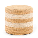Handmade Woven Foot Stool Natural Water Hyacinth Ottoman for Home Decor & Seating White 70789887