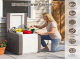 27 Gallon Outdoor PP Deck Box Waterproof Patio Storage Box with Side Handles & Dual-Tone 59675251