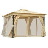 TREXM 10x12 Outdoor Gazebo Tent with Double Roofs, Patio Gazebo with Mosquito Netting and Privacy N715P261157A