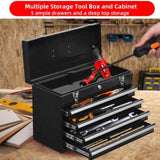 Metal Tool Box with 4 Drawers Portable Steel Tool Chest with Metal Cylinder Lock and Latch Closure, W3037P241994