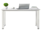 white desktop white pipe frame P2 particleboard with triamine steel feet 110cm computer desk 76997626
