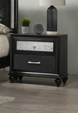 Luxury 1pc Glam 2-Drawer Nightstand End Table Black Finish Shimmering Accents Bedroom Solid Wood B011P234281