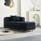 66.9''W Velvet Chaise Lounge,Luxury Modern Chaise Furniture,Tufted Back with 2pcs toss pillows for W579P224635