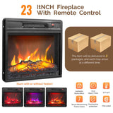 White Media Console with Mirror Doors - 60" TV Stand for 23" Fireplace, 2 Doors, 2 Drawers & 27312652