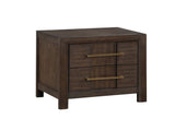 Modern Style 2-Drawer Nightstand Made with Wood in Walnut B009139178