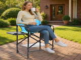 26" Tall Directors Chair with Footrest, 4Portable Bar Height Folding Camping Chair with Built-in Cup 93232589