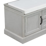 ZUN TREXM Storage Bench with 2 Drawers and 2 Cabinets, Shoe Bench with Removable Cushion for Living WF288172AAE