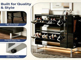 () 2-Drawer Flip-Up 1 Side Door with Bottom Lighting Shoe 22408430