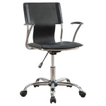 ZUN Black and Chrome Height Adjustable Office Chair with Casters B062P153814