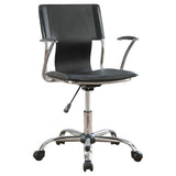 ZUN Black and Chrome Height Adjustable Office Chair with Casters B062P153814