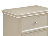 Silver Finish 1pc Nightstand of Textural Drawer Fronts Polished Knobs Modern Traditional Bedroom B01147612
