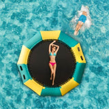 10 Feet Floating Water Trampoline - 330 lbs Capacity, Durable PVC/Oxford Cloth, with 500W Inflator & 39663320