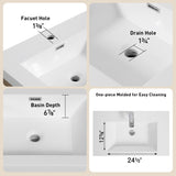 48" Wall-Mounted Bathroom Vanity with Sink, Floating Bathroom Storage Cabinet with Stone Resin W1573P211175