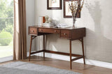 ZUN Modern Styling Counter Height Writing Desk Brown Finish Storage Drawers Nickel Knob Hardware Walnut B01146476