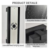 Black Aluminum Finish Outdoor Wall Light with Bubble Crystal Glass, LED Light Source, 3000K Warm W1340P239411