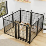 ZUN Dog Playpen 8 Panels 32" Height Heavy Duty Dog Fence Puppy Pen for Large Medium Small Dogs Indoor W578P187933