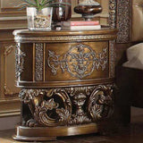 Brown and Gold 2-Drawer Nightstand B062P215401