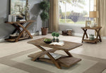 ZUN Transitional 3pc Table set Occasional Tables Living Room 1x Coffee Table And 2x End Tables Plank B011P200232