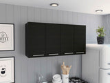 120 Wall Cabinet, Four Doors, Two Cabinets, Two Shelves -Black B20091817