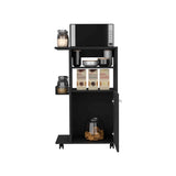 Clip Kitchen Cart, Single Door Cabinet, Four Casters -Black B20091839