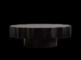 Scalloped Black Coffee Table Unique Wave-Edge Shape, Elegant Focal Piece for Stylish Spaces. W3081P389074