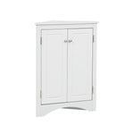 ZUN White Triangle Bathroom Storage Cabinet with Adjustable Shelves, Freestanding Floor Cabinet for Home 88522667