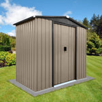 ZUN Outdoor storage sheds 4FTx6FT Apex roof brown with Sliding Doors W1350P232286