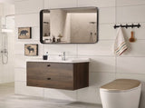 Bathroom Mirror 20"x 28" Wall Mirror with Rectangular Metal Frame, Gold 23516641