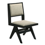 ZUN Contemporary Black Color 2pc Dining Side Chairs Light Gray Fabric Upholstered Chairs Arms Dining B011P286742