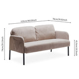 ZUN Beige 2 Seater Polyester Fabric Sofa, Modern Loveseat Sofa, Comfy Small Couches for Small Space W1164P239080