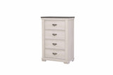 ZUN 1pc Farmhouse Style Four Drawer Chest Beige Finish Rustic Bedroom Solid Wood Wooden Furniture B011P234274