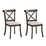 ZUN Wooden X Back Dining Chairs Set of 2, Modern Fabric Upholstered Kitchen Side 2PC Chairs, Cross Back W2582P188311