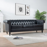 83.66 Inch Width Traditional Square Arm removable cushion 3 seater Sofa W68042996