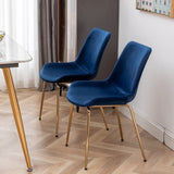 ZUN Aufurr Modern Velvet Dining Chair, Set of 2, Blue T2574P164537
