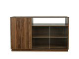 Kitchen Sideboard, Small Countertop Organizer, Tabletop Cabinet with 2 Glass Sliding Door,3 Side W331P289098