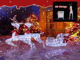 3-Piece Lighted Set of 2 Reindeer & Sleigh, Weather Proof Christmas Outdoor Decorations with Pre-lit 83834966