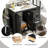 36'' Bathroom Vanity with Ceramic Sink Combo, Solid Wood Frame Bathroom Storage Cabinet, N710P243327B