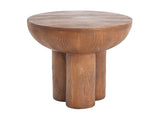 Iris Outdoor Patio Three-Legged Wood-Grain Round MGO Side Table, Brown N775P300880B