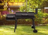 Barrel Charcoal Grill with Offset Smoker, All Metal Smoker with Side Table and Wheels for 04093405
