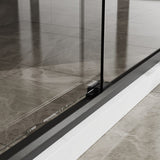 Goodyo Double Sliding Glass Shower Door 60 in. W x 72 in. H Aluminum Framed Shower Enclosure with D163107683