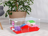 Red 18.5" Two-Story Hamster Cage, Small Animal Habitat with Included Exercise Wheel for Dwarf 15931565