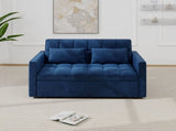 Corduroy Double Sleeper Sofa With Pull-Out Bed, 2 Pillows & Side Storage Pocket 87519745