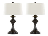 Montgomery 29" Contemporary Metal Table Lamp in Oil Rubbed Bronze with Off-White Linen Shade from B202P224107